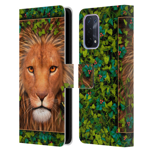 Laurie Prindle Lion Return Of The King Leather Book Wallet Case Cover For OPPO A54 5G