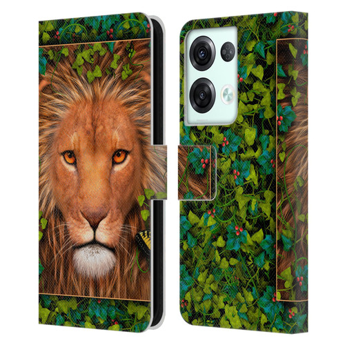 Laurie Prindle Lion Return Of The King Leather Book Wallet Case Cover For OPPO Reno8 Pro