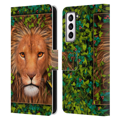 Laurie Prindle Lion Return Of The King Leather Book Wallet Case Cover For Samsung Galaxy S21 5G