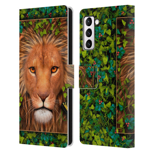 Laurie Prindle Lion Return Of The King Leather Book Wallet Case Cover For Samsung Galaxy S21+ 5G