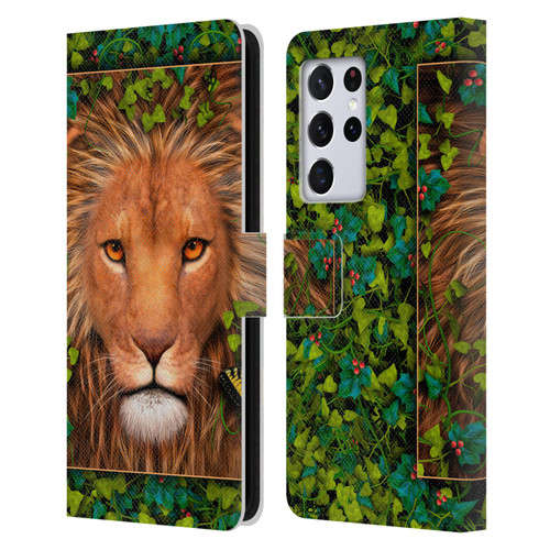 Laurie Prindle Lion Return Of The King Leather Book Wallet Case Cover For Samsung Galaxy S21 Ultra 5G
