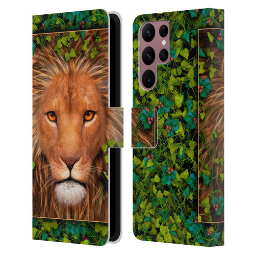Laurie Prindle Lion Return Of The King Leather Book Wallet Case Cover For Samsung Galaxy S22 Ultra 5G