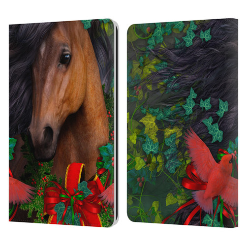 Laurie Prindle Western Stallion A Morgan Christmas Leather Book Wallet Case Cover For Amazon Kindle Paperwhite 1 / 2 / 3