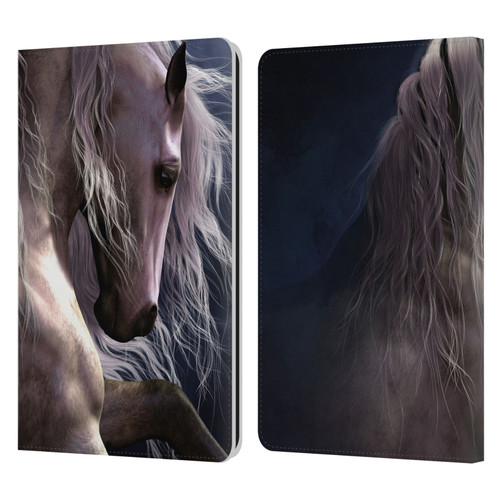 Laurie Prindle Western Stallion Night Silver Ghost II Leather Book Wallet Case Cover For Amazon Kindle Paperwhite 1 / 2 / 3