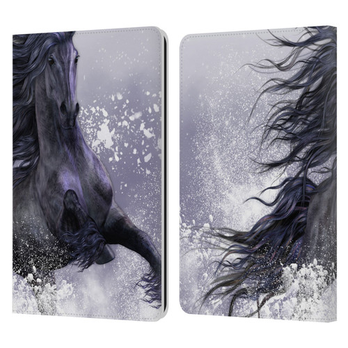 Laurie Prindle Western Stallion Winter Thunder Leather Book Wallet Case Cover For Amazon Kindle Paperwhite 1 / 2 / 3