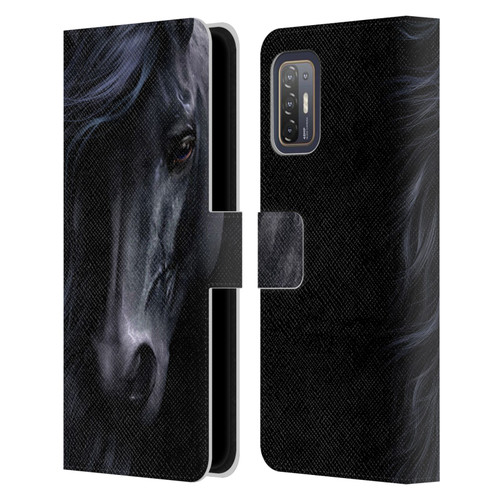Laurie Prindle Western Stallion The Black Leather Book Wallet Case Cover For HTC Desire 21 Pro 5G
