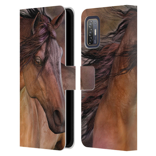 Laurie Prindle Western Stallion Belleze Fiero Leather Book Wallet Case Cover For HTC Desire 21 Pro 5G