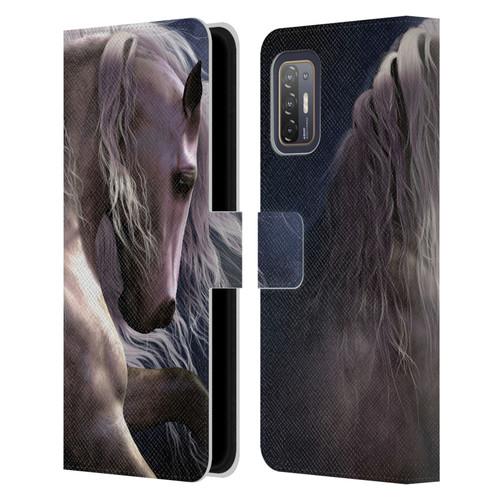 Laurie Prindle Western Stallion Night Silver Ghost II Leather Book Wallet Case Cover For HTC Desire 21 Pro 5G