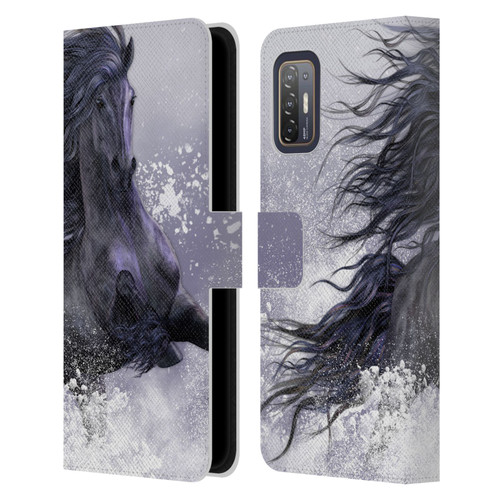 Laurie Prindle Western Stallion Winter Thunder Leather Book Wallet Case Cover For HTC Desire 21 Pro 5G