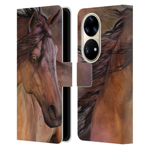 Laurie Prindle Western Stallion Belleze Fiero Leather Book Wallet Case Cover For Huawei P50 Pro