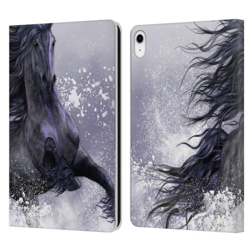 Laurie Prindle Western Stallion Winter Thunder Leather Book Wallet Case Cover For Apple iPad 10.9 (2022)