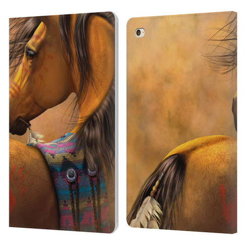 Laurie Prindle Western Stallion Kiowa Gold Leather Book Wallet Case Cover For Apple iPad mini 4