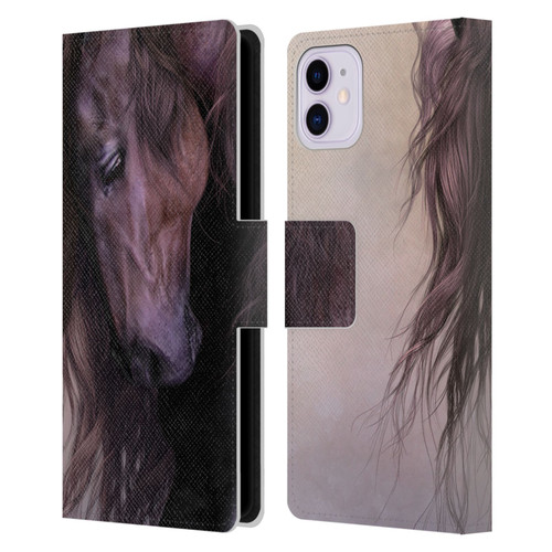 Laurie Prindle Western Stallion Equus Leather Book Wallet Case Cover For Apple iPhone 11