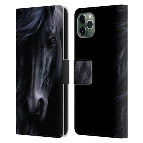Laurie Prindle Western Stallion The Black Leather Book Wallet Case Cover For Apple iPhone 11 Pro Max