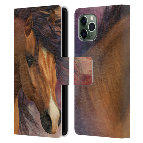 Laurie Prindle Western Stallion Flash Leather Book Wallet Case Cover For Apple iPhone 11 Pro