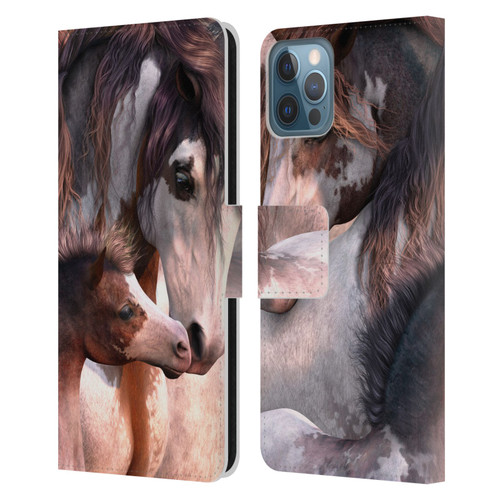 Laurie Prindle Western Stallion Generations Leather Book Wallet Case Cover For Apple iPhone 12 / iPhone 12 Pro