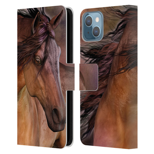 Laurie Prindle Western Stallion Belleze Fiero Leather Book Wallet Case Cover For Apple iPhone 13