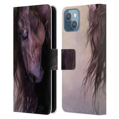 Laurie Prindle Western Stallion Equus Leather Book Wallet Case Cover For Apple iPhone 13