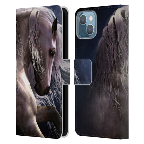 Laurie Prindle Western Stallion Night Silver Ghost II Leather Book Wallet Case Cover For Apple iPhone 13