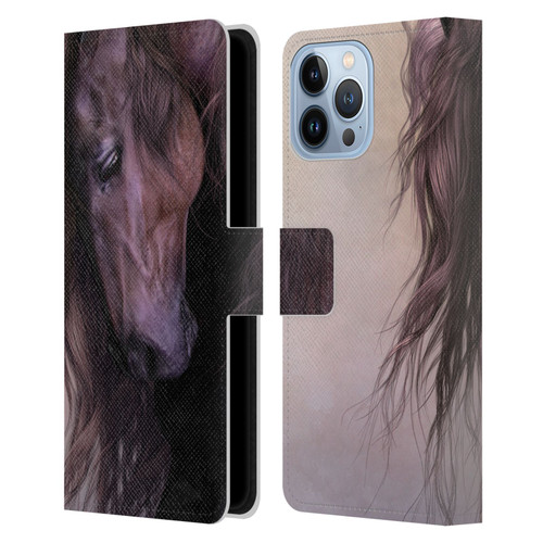 Laurie Prindle Western Stallion Equus Leather Book Wallet Case Cover For Apple iPhone 13 Pro Max
