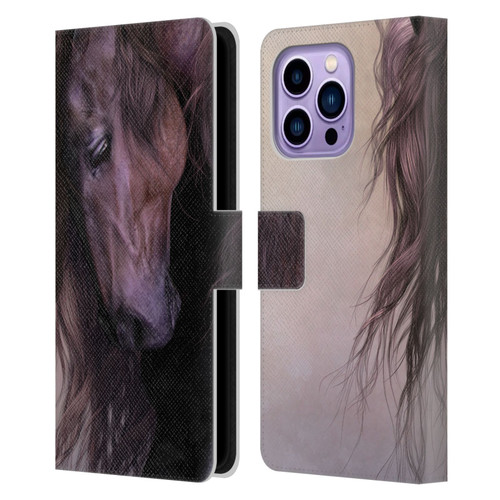Laurie Prindle Western Stallion Equus Leather Book Wallet Case Cover For Apple iPhone 14 Pro Max