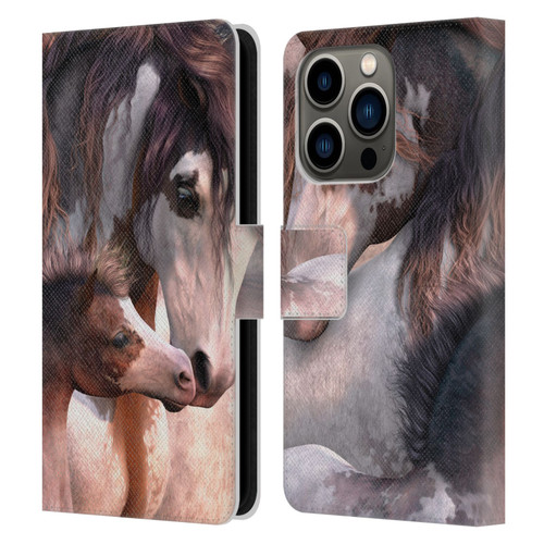 Laurie Prindle Western Stallion Generations Leather Book Wallet Case Cover For Apple iPhone 14 Pro