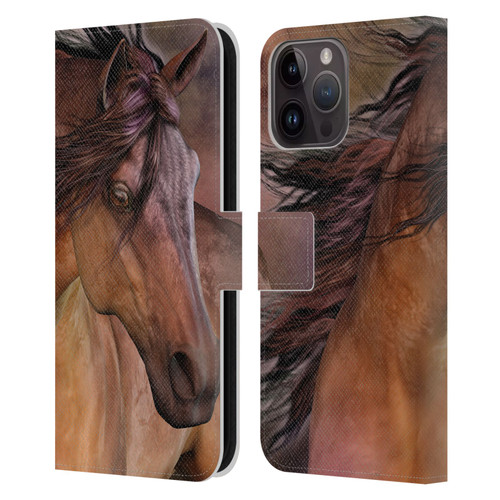 Laurie Prindle Western Stallion Belleze Fiero Leather Book Wallet Case Cover For Apple iPhone 15 Pro Max
