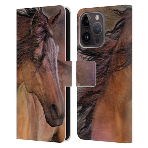 Laurie Prindle Western Stallion Belleze Fiero Leather Book Wallet Case Cover For Apple iPhone 15 Pro