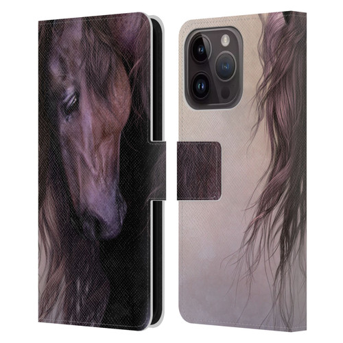 Laurie Prindle Western Stallion Equus Leather Book Wallet Case Cover For Apple iPhone 15 Pro