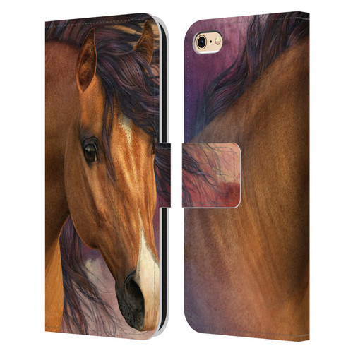 Laurie Prindle Western Stallion Flash Leather Book Wallet Case Cover For Apple iPhone 6 / iPhone 6s