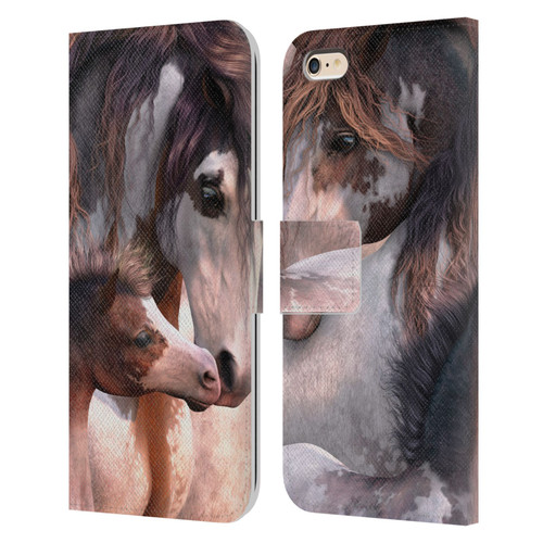Laurie Prindle Western Stallion Generations Leather Book Wallet Case Cover For Apple iPhone 6 Plus / iPhone 6s Plus