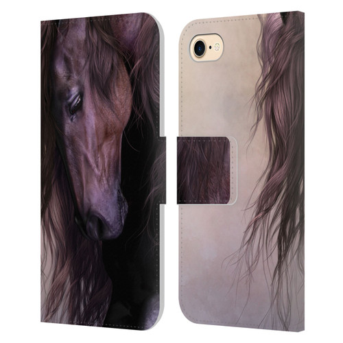 Laurie Prindle Western Stallion Equus Leather Book Wallet Case Cover For Apple iPhone 7 / 8 / SE 2020 & 2022