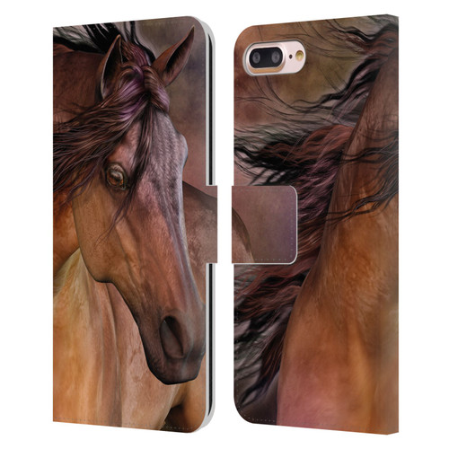 Laurie Prindle Western Stallion Belleze Fiero Leather Book Wallet Case Cover For Apple iPhone 7 Plus / iPhone 8 Plus