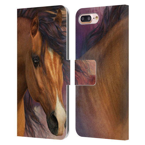 Laurie Prindle Western Stallion Flash Leather Book Wallet Case Cover For Apple iPhone 7 Plus / iPhone 8 Plus