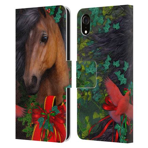 Laurie Prindle Western Stallion A Morgan Christmas Leather Book Wallet Case Cover For Apple iPhone XR
