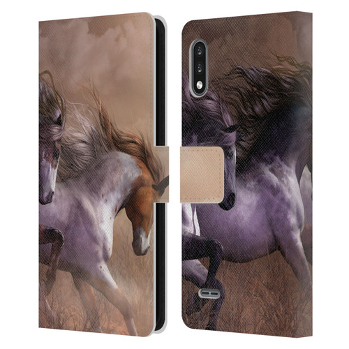 Laurie Prindle Western Stallion Run To Freedom Leather Book Wallet Case Cover For LG K22