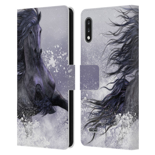Laurie Prindle Western Stallion Winter Thunder Leather Book Wallet Case Cover For LG K22