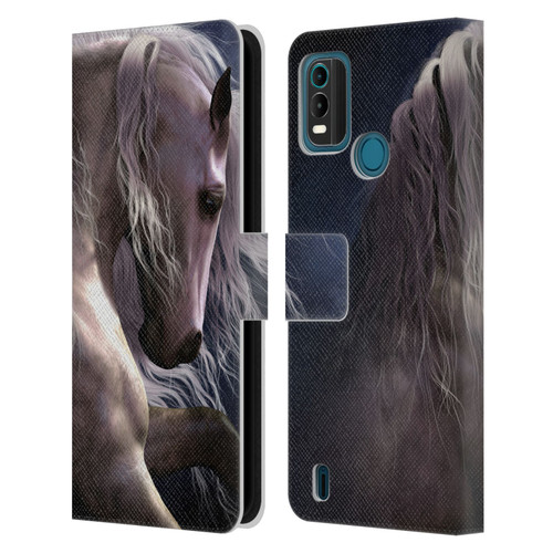 Laurie Prindle Western Stallion Night Silver Ghost II Leather Book Wallet Case Cover For Nokia G11 Plus