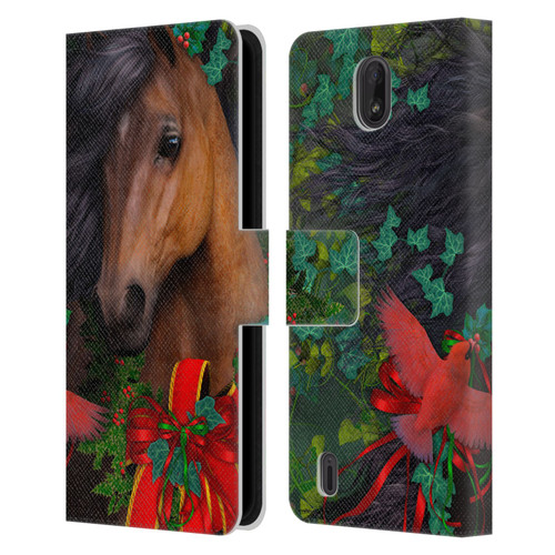 Laurie Prindle Western Stallion A Morgan Christmas Leather Book Wallet Case Cover For Nokia C01 Plus/C1 2nd Edition