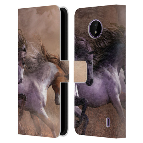 Laurie Prindle Western Stallion Run To Freedom Leather Book Wallet Case Cover For Nokia C10 / C20