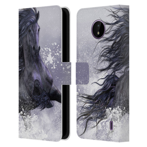 Laurie Prindle Western Stallion Winter Thunder Leather Book Wallet Case Cover For Nokia C10 / C20