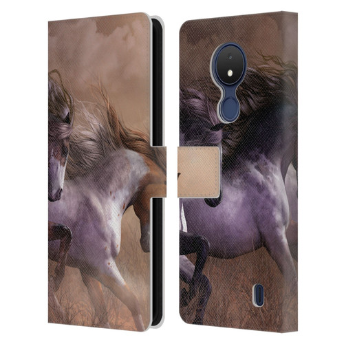 Laurie Prindle Western Stallion Run To Freedom Leather Book Wallet Case Cover For Nokia C21