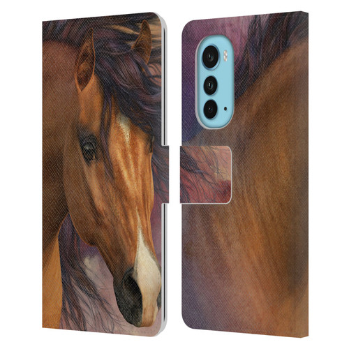 Laurie Prindle Western Stallion Flash Leather Book Wallet Case Cover For Motorola Edge (2022)
