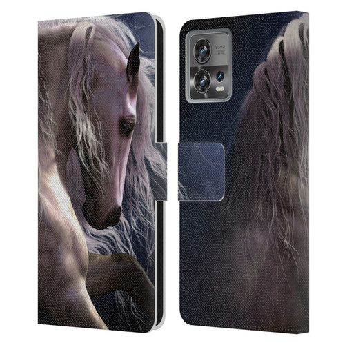 Laurie Prindle Western Stallion Night Silver Ghost II Leather Book Wallet Case Cover For Motorola Moto Edge 30 Fusion