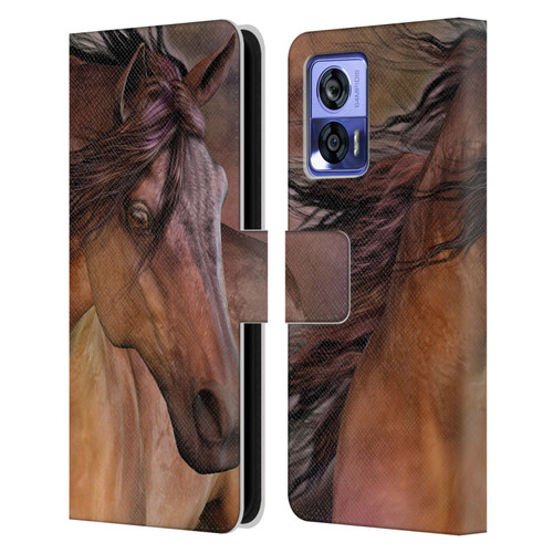 Laurie Prindle Western Stallion Belleze Fiero Leather Book Wallet Case Cover For Motorola Edge 30 Neo 5G