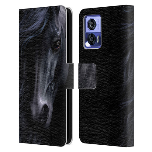 Laurie Prindle Western Stallion The Black Leather Book Wallet Case Cover For Motorola Edge 30 Neo 5G