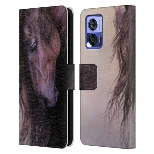 Laurie Prindle Western Stallion Equus Leather Book Wallet Case Cover For Motorola Edge 30 Neo 5G
