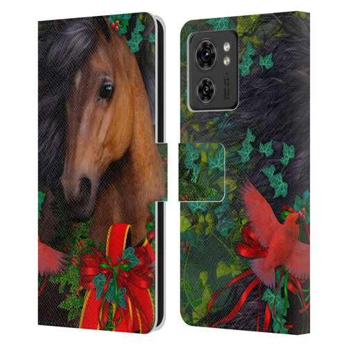 Laurie Prindle Western Stallion A Morgan Christmas Leather Book Wallet Case Cover For Motorola Moto Edge 40