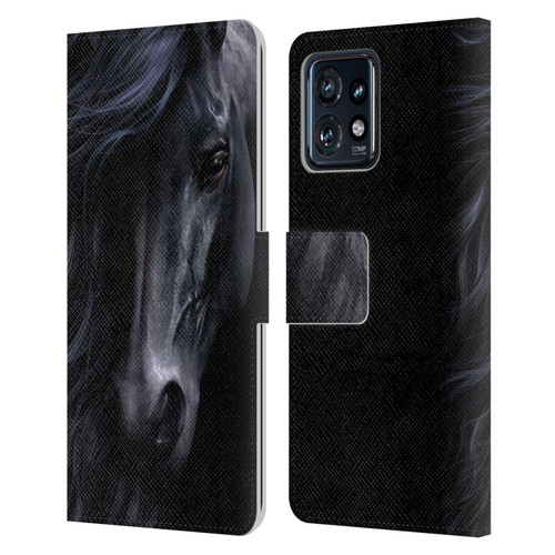 Laurie Prindle Western Stallion The Black Leather Book Wallet Case Cover For Motorola Moto Edge 40 Pro