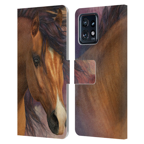 Laurie Prindle Western Stallion Flash Leather Book Wallet Case Cover For Motorola Moto Edge 40 Pro